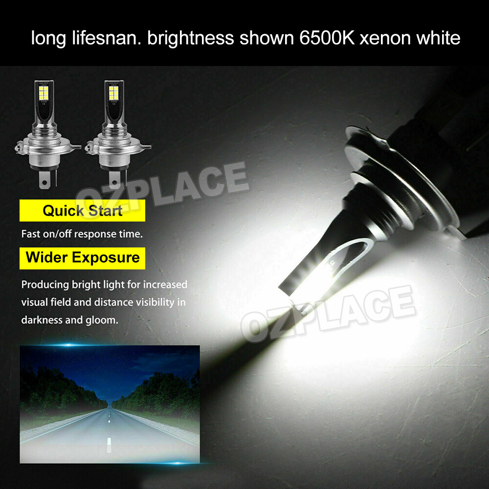 2x H4 LED Car Headlight Globes Bulbs LED Lamp High Low Beam White