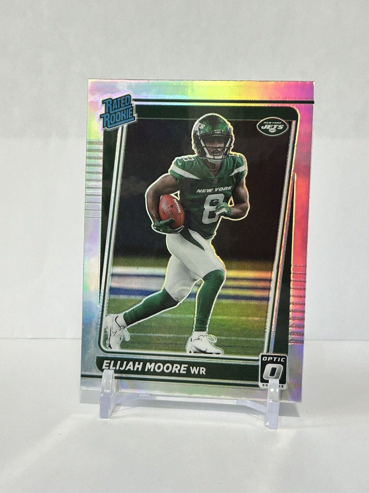 2021 Donruss Optic Elijah Moore Rated Rookie Silver Prizm #216