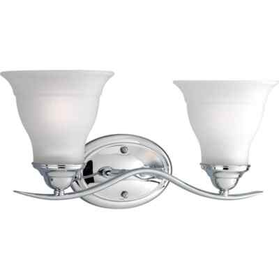 Progress Lighting Trinity 2-Light Chrome Traditional Bathroom Vanity Light