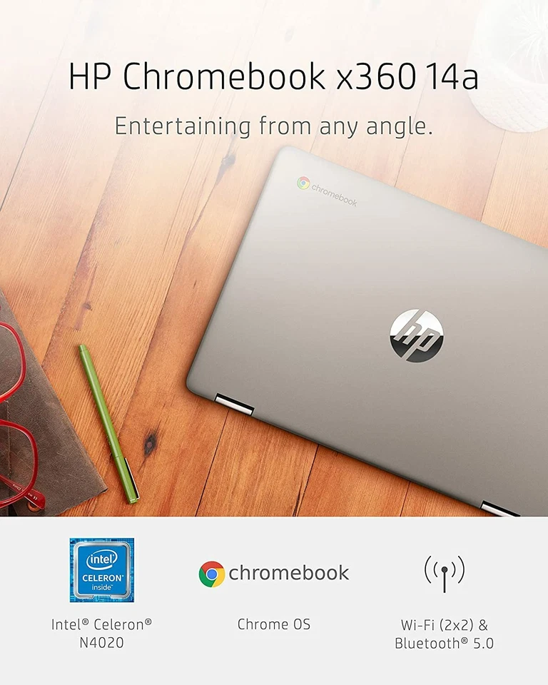 NEW HP 14a-ca0040nr x360 14 Laptop, Intel Celeron Processor, 4 GB RAM, 32 GB - Image 2 of 4