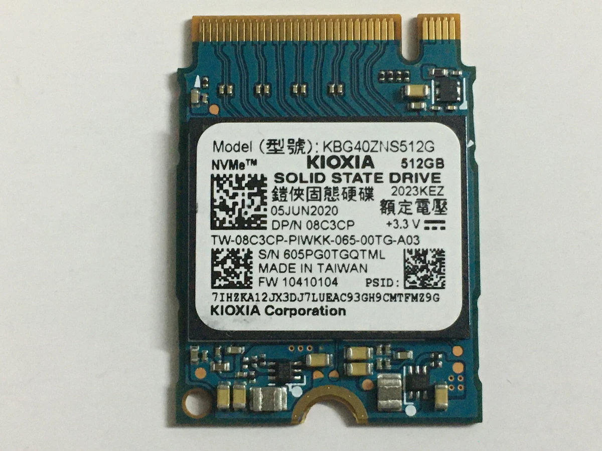 KIOXIA(Toshiba) KBG40ZNS512G 512GB SSD NVMe M.2 2230 PCIe 3.0 x4