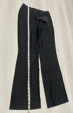 H M WOMEN'S 100 LINEN BLACK WIDE LEG PANTS  Size 4 / W27