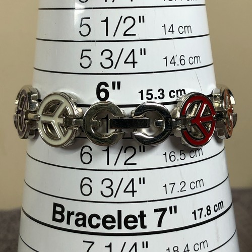 Accutime Women S248 Dress Peace Silver Bracelet Quartz Analog 24mm Watch 6 1/4" - Picture 10 of 11