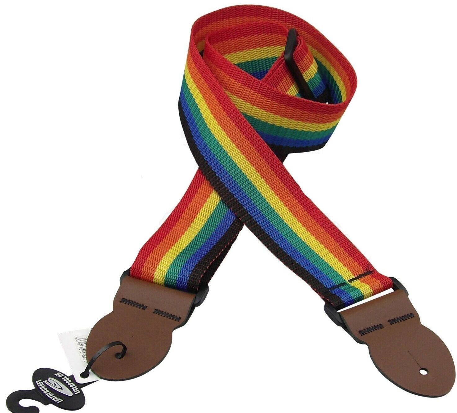 UK MADE RAINBOW POLYWEBBING ADJUSTABLE ELECTRIC,ACOUSTIC OR BASS GUITAR STRAP