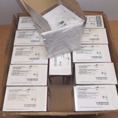 Case of 130 Cooper 2137W-Box White 2-Gang Blank Standard Wall Plate Plastic