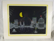 Vtg 1973 Susan Perkinson Serigraph Festival Of the Eclipse Signed Number POP Art