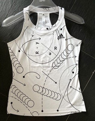 Adidas Tanktop für Tennis, Gr. M, weiß, Graphikmuster