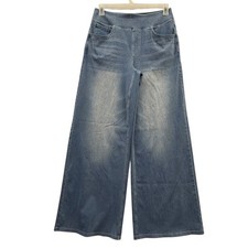 Halara Flex Wide Leg Jeans High Rise Pull On Stretch Light Wash Denim Pants LT