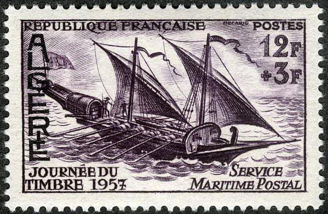 Algeria 1957 Ancient Ship with Oars MNH (SC# B87)