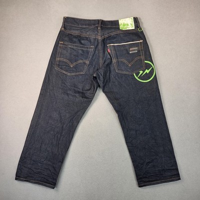 Levi's Fenom 505 Jeans Mens 31x25 Raw Denim Made in Japan Neon