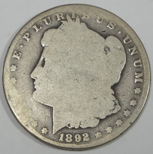 1892-CC Morgan Dollar AG Carson City Silber Dollar ~ leicht gebogen