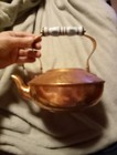 Vintage Copper Tea Kettle With An Ornate Ceramic Handle Made In Taiwan — photo 4
