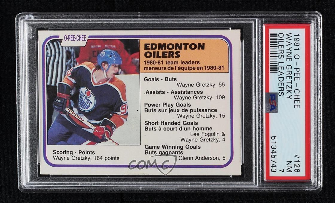 1981-82 O-Pee-Chee Wayne Gretzky #126 PSA 7 HOF pb9