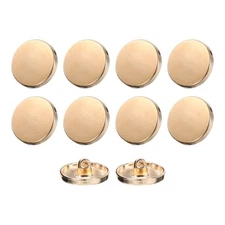 10pcs Metal Round Flat Sewing Buttons 18mm Alloy Button, Gold Tone