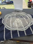 Vintage Anchor Hocking Savannah Pedestal Cake Stand Floral Design 12x4" Tall *