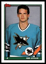 1991-92 Topps #272 Rob Zettler San Jose Sharks Hockey Card