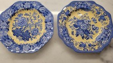 Spode England Camera Blu Giardino Collezione 2 Piatti 9-1/2"