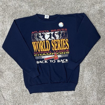 Vintage Atlanta Braves 1992 Back To Back World Series Champions Sweatshirt