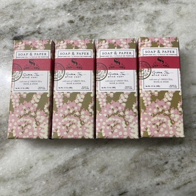 Soap & Paper Factory Green Tea Fragrance Oil 1 oz lot of 4 green tea basil anise