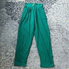 Vintage Signature Folette Nautical wide Waistband Pants Green Medium