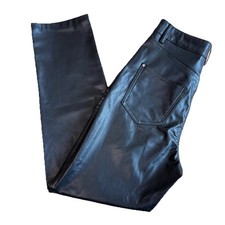 Zara Basic Size 02 Vegan Leather Pants Leatherette Black Faux Leather