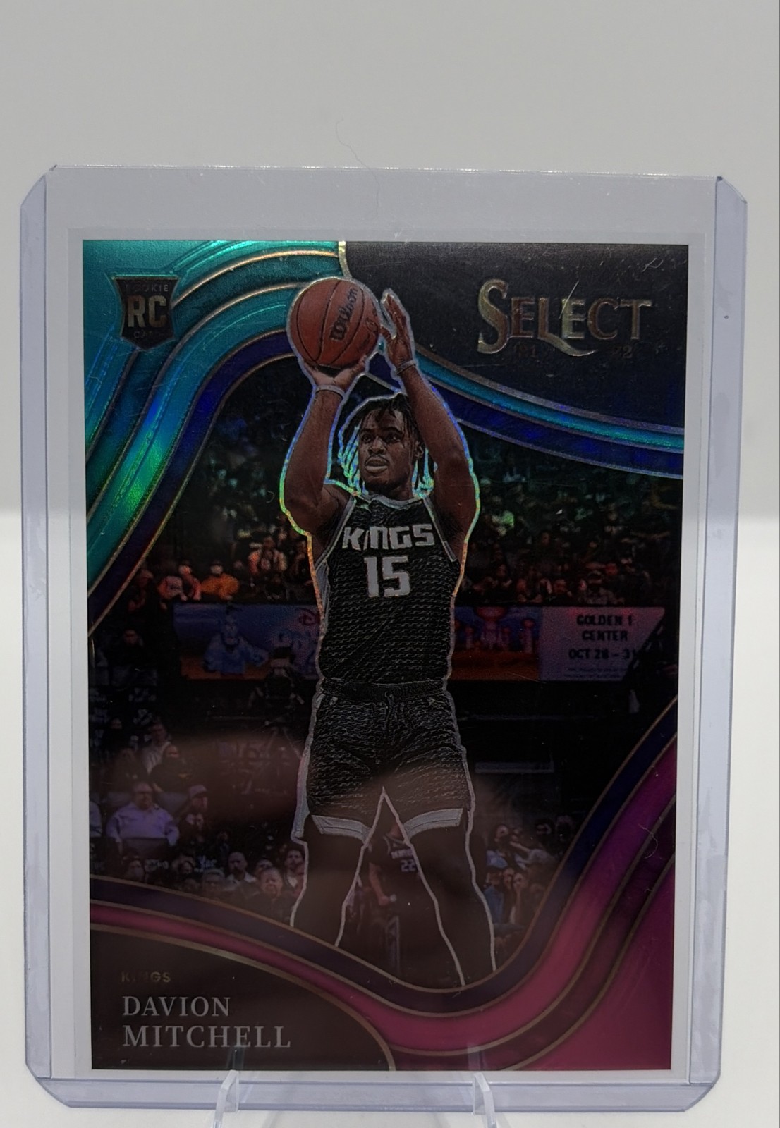 2021-22 Panini Select - Courtside Davion Mitchell #280 Teal White Pink Prizm /49