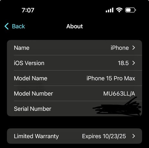 Apple iPhone 15 Pro Max - 256 GB - Black Titanium (ATT) MINT Condition - Photo 2 sur 3