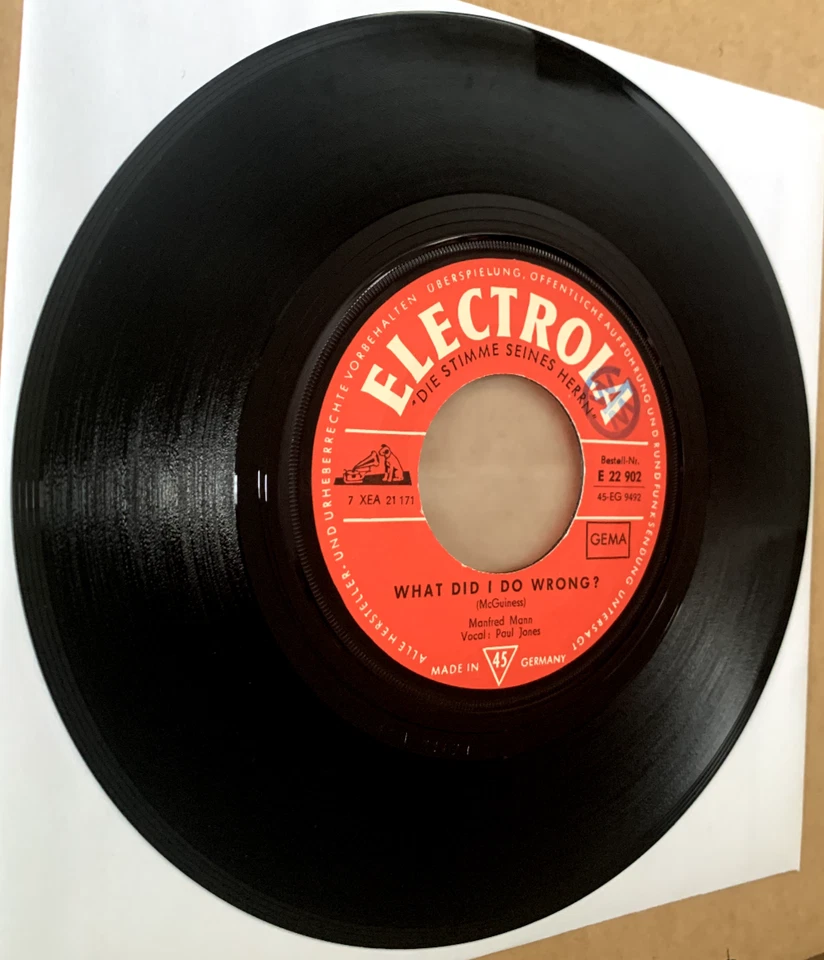 Manfred Mann: Come tomorrow/What did I do wrong?, Electrola 1965 - Bild 4 von 4