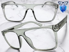 Men Classy Elegant Modern Blue Light Block Computer EYE GLASSES Large Gray Frame