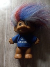 Vintage Russ Troll Doll - Red, White, And Blue Hair - 4th Of July Troll Doll
