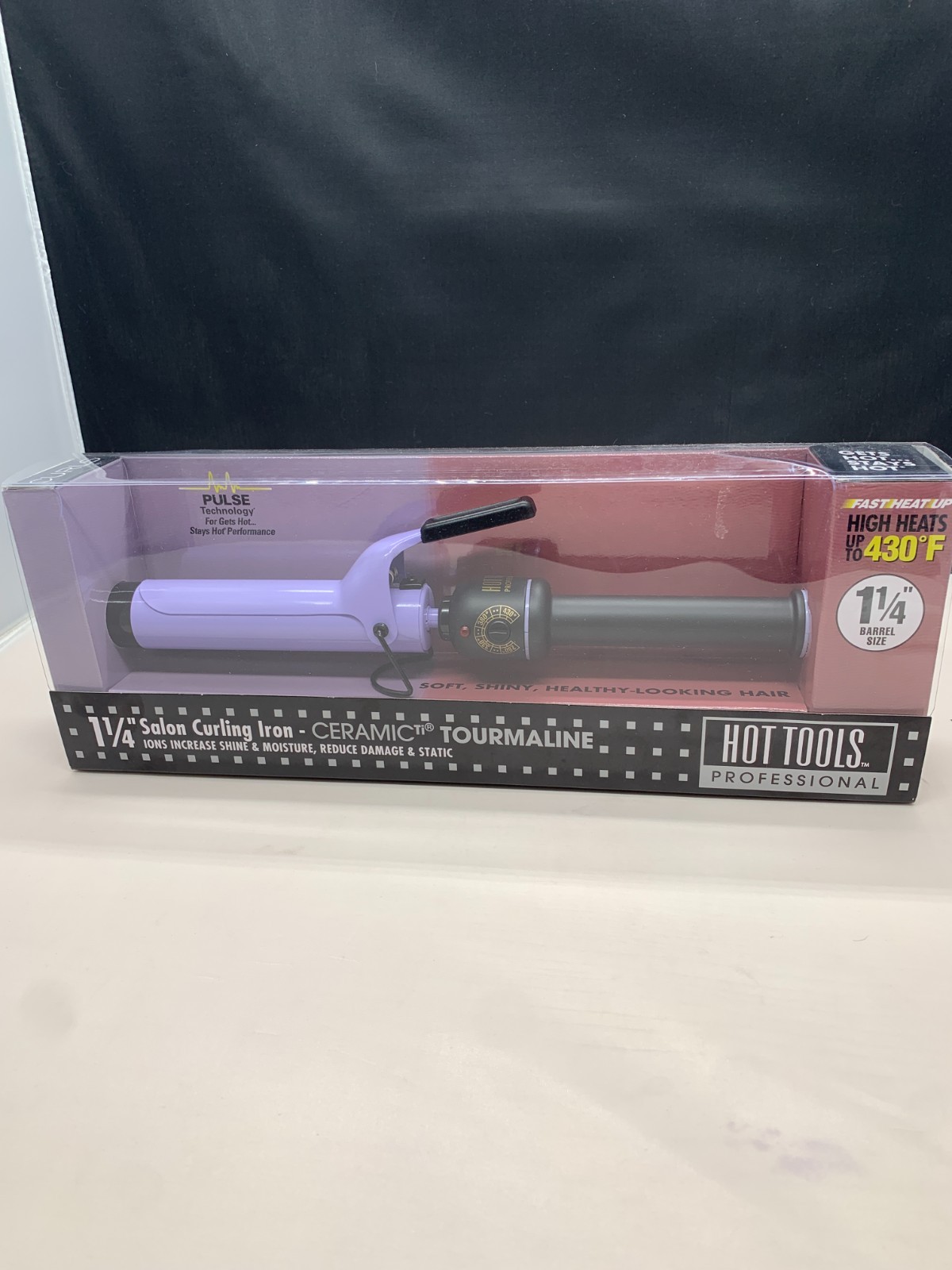 Hot Tools Pro 1.25 Inch Ceramic Tourmaline Curling Iron Purple #2110