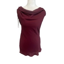 NWT Princess Polly Mini Dress Womens Sz 2 Cowl Neck Open Back Burgundy Wine