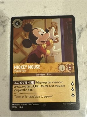 Disney Lorcana Mickey Mouse Cold Foil Rise Of The Floodborn 13/204 Super Rare
