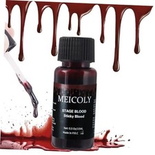 Fake Blood Washable,Edible Stage Blood,0.5 oz Realistic Drips 0.5 oz, dark