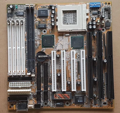 Motherboard GIGABYTE GA-586T2 SOCKET 7 FPM / EDO + SDRAM PCI ISA Baby-AT tested - Image 1 of 4
