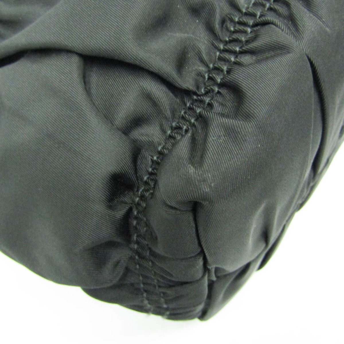 Prada TESSUTO Gathered Ladies Nylon Handbag Shoulder Bag Black thumbnail 6
