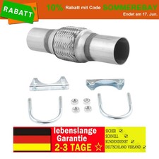 Flexrohr Auspuff + 2x Schellen Ø45 ohne Schweißen kompatibel mit Seat Leon Ibiza