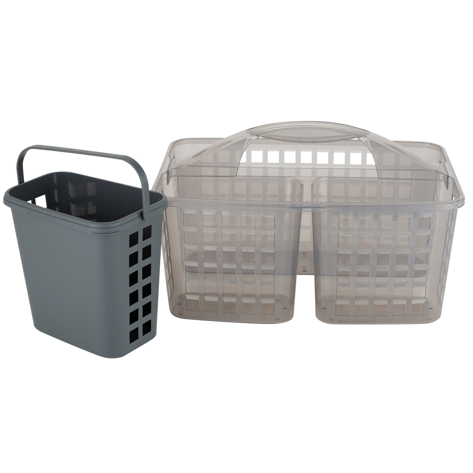 Bath Bliss 2 in 1 Portable Bath Tote Grey 12.20" x 9.17" x 7.48"