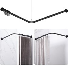 Narożna karnisz prysznicowa w kształcie litery L, 24,3" - 48" x 24,3" - 48" regulowana 90 D...