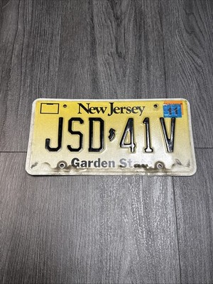 New Jersey License Plate 2011 Yellow Garden State - JSD 41V