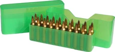 MTM 20 Round Slip-Top Rifle Ammo Box Clear Green Large