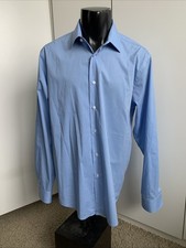 Ben Sherman men  s size Large 16-16.5x34/35 slim fit blue long sleeve button-up