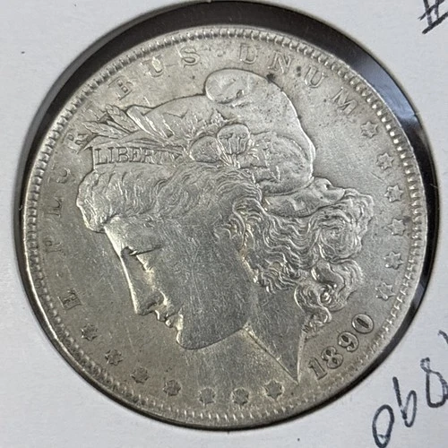 1890-P Morgan $1 Dollar Coin, 90% Silver, Circulated, AU+ Condition