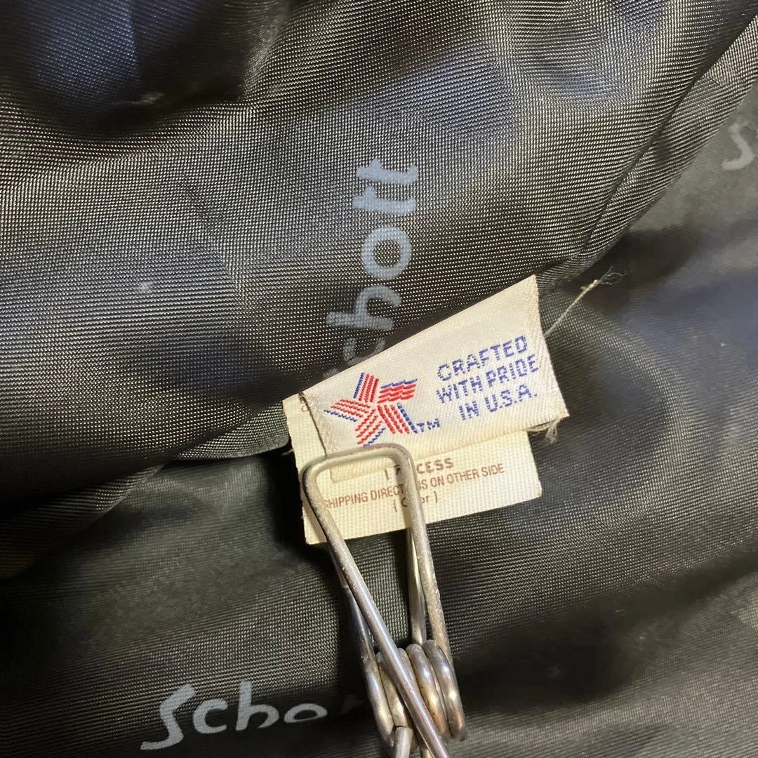 Chaqueta de cuero negra vintage Schott 247W Single Rider para hombre US M