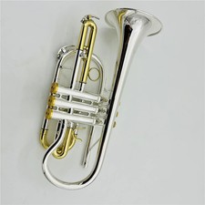 Professional Silver Plated Cornet horn B-flat Gold Keys With Case Accessories