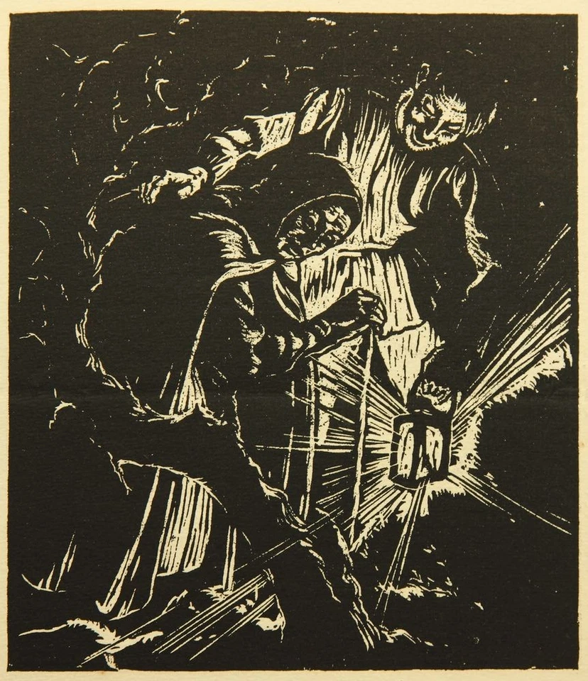 E. LANG (1886-1962), zu Hofmannsthals Stück Jedermann, Holzschnitt Expressionism - Bild 4 von 4