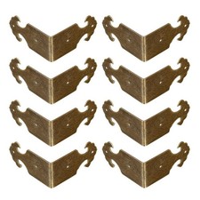 8Pcs Right Angle Brass Box Corner Protector Corner Braces Hardware Desk Edge ...
