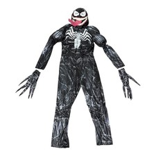Marvel Venom Costume Child Large 12-14 Padded Jumpsuit Mask Gloves Complete