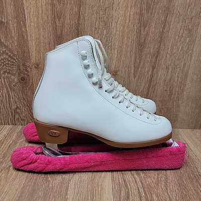 Riedell Ice Skates 121 BV Sz 5 Blade Protectors White Sheffield 9 2/3 Ski USA