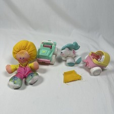 1987 Fisher Price Smooshees Cuddlers Mary Missy Mare With Jeep Horse Trailer